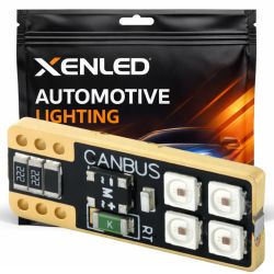 1 x BOMBILLA W5W 4 LED AZUL Super Canbus 53Lms XENLED