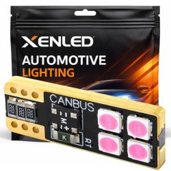 1 x W5W 4-LED ROSA GLÜHBIRNE Super Canbus 160Lms XENLED