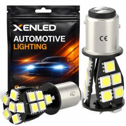 2 x CANBUS 21 LED SMD bulbs - BAY15D / P21/5W / 1157 / T25 - White 12V