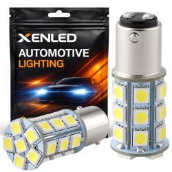 2 x 18 SMD LED pærer - P21/5W - Hvid - 12V Dobbelt intensitet - Billampe