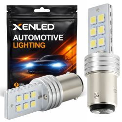 2 x Ampoules 12 LED SS HP - P21/5W - Blanc - BAY15D - 5500K 12V Double intensité