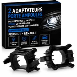 2 adaptery oprawek żarówek PEUGEOT RENAULT 