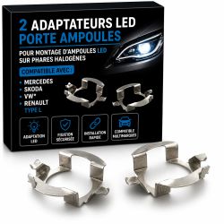 2 LED PÆREHOLDER ADAPTERE MERCEDES / SKODA / VW* / RENAULT - Type L
