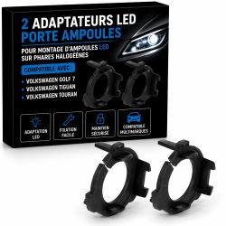 2 LED Bulb Holder Adapters Golf 7, Tiguan, Touran - Easy LED bulb attachment