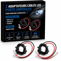 2 adaptadores de cable LED GOLF 6 y 7 / Scirocco / TOURAN - Portalámparas - Reemplazo 5K0941109E