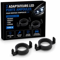 2 LED-Lampenfassungsadapter PEUGEOT RENAULT FORD CITROEN - Typ N