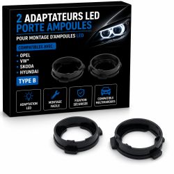 2 LED Bulb Holder Adapters OPEL, VW*, SKODA, HYUNDAI - Type B