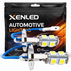 2 x H3 LED SMD 9 LED valkoista polttimoa - 12V - Auton polttimo