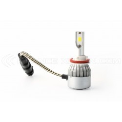 2 x Ampoules H8 H9 H11 LED Ventilée COB C6 - 3800Lm - 12V / 24V