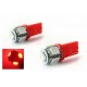2 x BULBS 5 RED LEDS - SMD LED - 5 LEDs - T10 W5W 12V