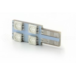 LAMPADINA 4 LED SMD Blu - T10 W5W - ONESIDE 12V
