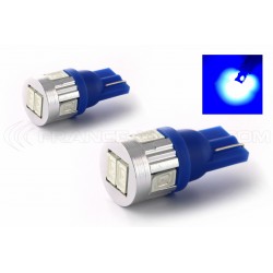 Bombilla 6 LED SG - W5W - Lámpara de señalización azul 12V T10