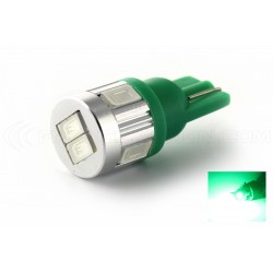 Lampadina 6 LED SG - W5W - Verde 12V Lampada di segnalazione