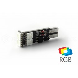 6 SMD RGB LED bulb - W5W - Strobo - 12V 2W T10 color LED