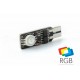 Ampoule 2 LED RGB EPISTAR - W5W - Strobo - 12V - Ampoule de couleur