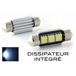 Packen Sie 2 x LED Shuttle FX Racing C5W / C7W 3 SMD DISSIPATOR CANBUS - Shuttle 37mm - C5W WEISS 12V