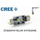 Ampoule LED 37mm 2 CREE - Blanc - C5W / C7W - CANBUS sans erreur au tableau de bord
