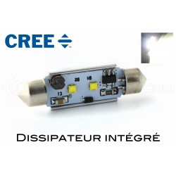 Ampoule LED 42mm - 2 CREE - Blanc - C10W - CANBUS sans erreur au tableau de bord