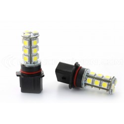 2 x Ampoules 18 LED SMD - P13W - Blanc - 12V Ampoule de feux de jour LED - Blanc