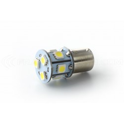 8 SMD LED bulb - R5W / P21W / BA15S - White LED - 1156 - 12V - Signaling lamp
