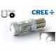 Bombilla 6 LED CREE 30W - P21W - Gama alta - 12V - BA15S 1156 - Aluminio - Blanco