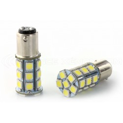 2 x Ampoules 24 LED SMD - P21/5W - Blanc - lampe de voiture double intensité 12V