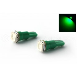 2x 1 SMD GREEN LED bulbs - T5 W1.2W - Meter bulb - Interior LED