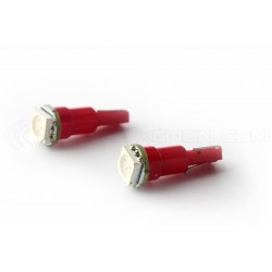 2 x 1 SMD RED LED bulbs - T5 W1.2W - Dashboard bulb / LED brake lights 12V