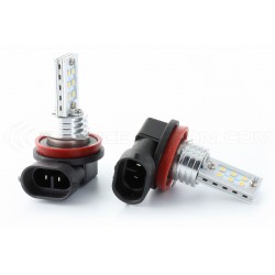 2 x Ampoules 12 LED SS HP - H8 - Blanc - PGJ19-1 12V