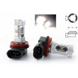 2 x Ampoules 6 LED CREE 30W - H8 - Haut de Gamme 12V Haute puissance - Blanc