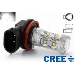 Ampoule 10 LED CREE 50W - H11 - Haut de Gamme 12V Antibrouillard LED - Blanc