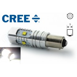 Ampoule H21W 5 LED CREE  - BAY9S - lampe de signalisation LED haute puissance 12V - Blanc
