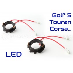 2 Adaptadores Portalámparas LED Golf 5, TOURAN, Corsa C - Tipo D