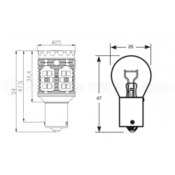 2x Ampoules XENLED V2.0 30 LED SAMSUNG - PY21W - CANBUS Performance