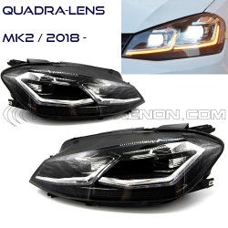 2x luzes frontais GOLF 7 Facelift MK2 Quadri-LED para Fase 2 - 2017 a 2022 - Sem codificação* - Plug&Play