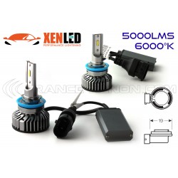 Kit AMPOULES H8 H11 LED Ventilées FF2 - 5000Lms - 6000°K - Taille Mini