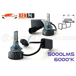 Kit 2 bombillas HB3 9005 FF2 ventilados LED - 5000lms - 6000 ° K - tamaño