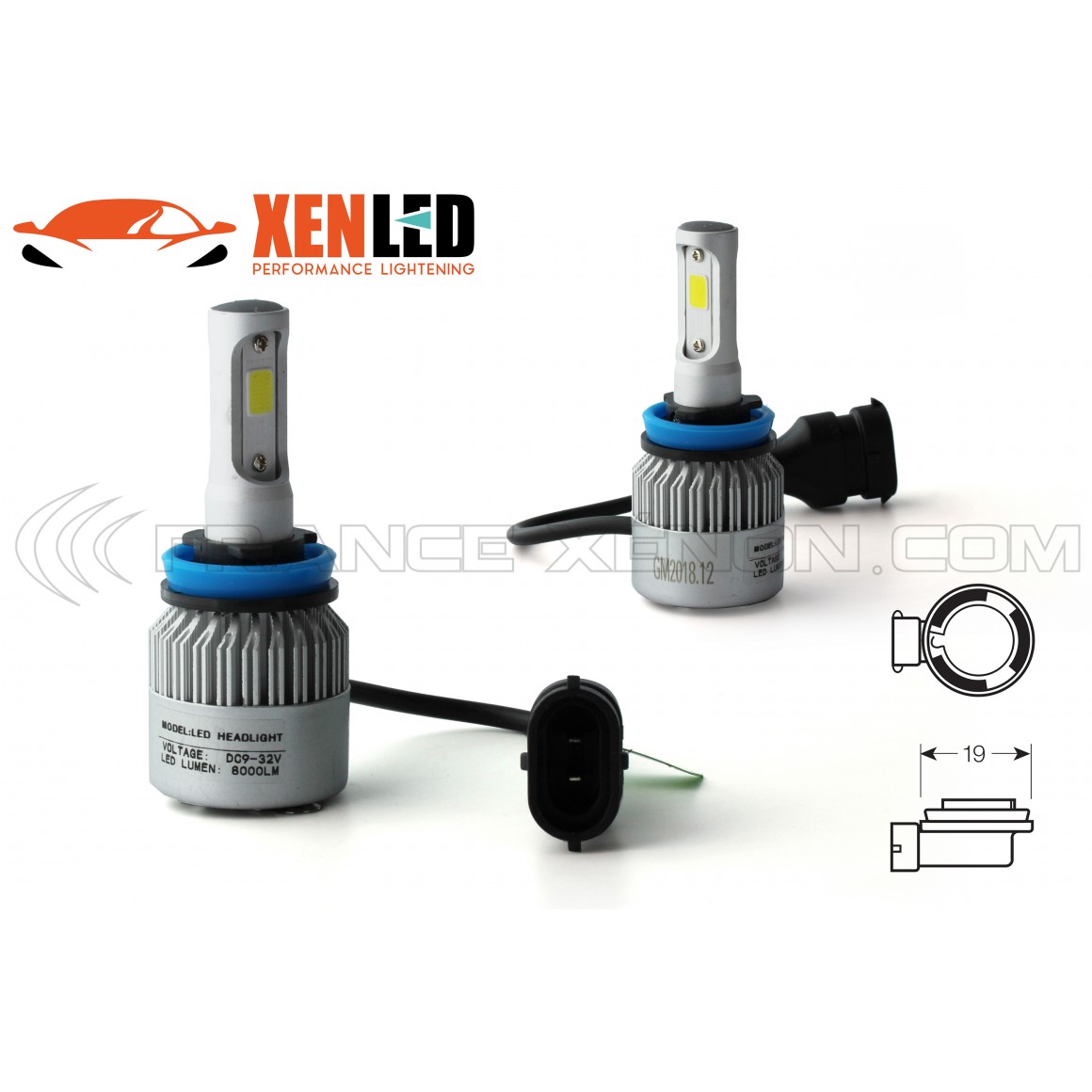 H11 COB LED Fog Light Bulbs Kit 8000 Lumens 12v Canbus 100W For Volvo