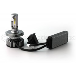 Kit AMPOULES H4 bi-LED Ventilées FF2 - 5000/6000Lms - 6000°K - Taille Mini