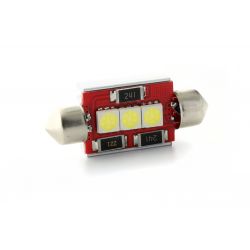 1 x LED 37mm - Bianco - R-LED C5W / C7W - 3 LED CANBUS senza errore ODB