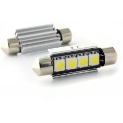 Pack 2 x LED Shuttle FX Racing C10 42mm 4 DISIPADOR SMD CANBUS - Shuttle 42mm - C10W 12V