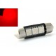1 x AMPOULE C5W C7W - 3 LEDS ROUGE anti-erreur - Navette 37mm