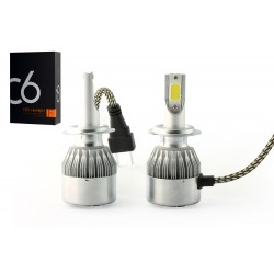 2 x Ampoules H7 LED Ventilé COB C6 - 3800Lm - 12V / 24V