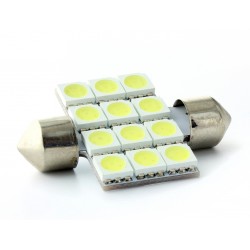 1 x 12 SMD-LED-Glühbirne – Shuttle C5W C7W 37 mm – weiße LED-Deckenleuchte