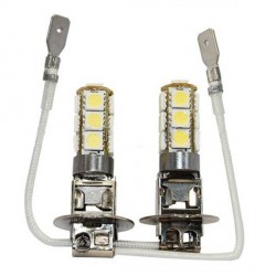 2 x Ampoules H3 LED SMD 13 LED 12V Blanc - Ampoule plug&play LED PK22s