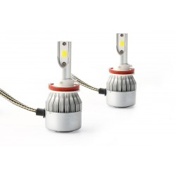 2 bombillas x LED h8 h11 ventilado mazorca c6 - 3800lm - 12V / 24V