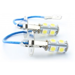 2 x Ampoules H3 LED SMD 9 LED BLANC - 12V - Lampe de voiture