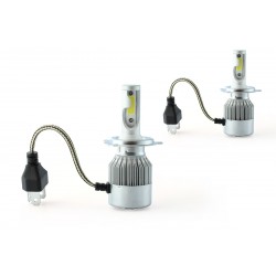 2 x lampade h4 bi-ventilato cob guidato c6 - 3800lm - 12v / 24v