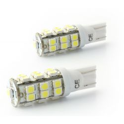 2 lampadine LED BIANCHE da 25 - LED SMD - Luce notturna LED T10 W5W 12V