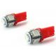 2 x BULBS 5 RED LEDS - SMD LED - 5 led - T10 W5W